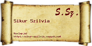 Sikur Szilvia névjegykártya