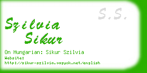 szilvia sikur business card